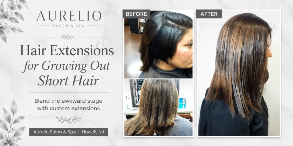 growing out short hair with Hair extensions in Howell NJ