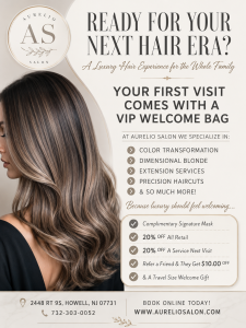 New client VIP welcome bag offer at Aurelio Salon & Spa in Howell, NJ
