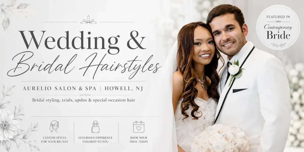 Bridal hair styling at Aurelio Salon & Spa Howell NJ