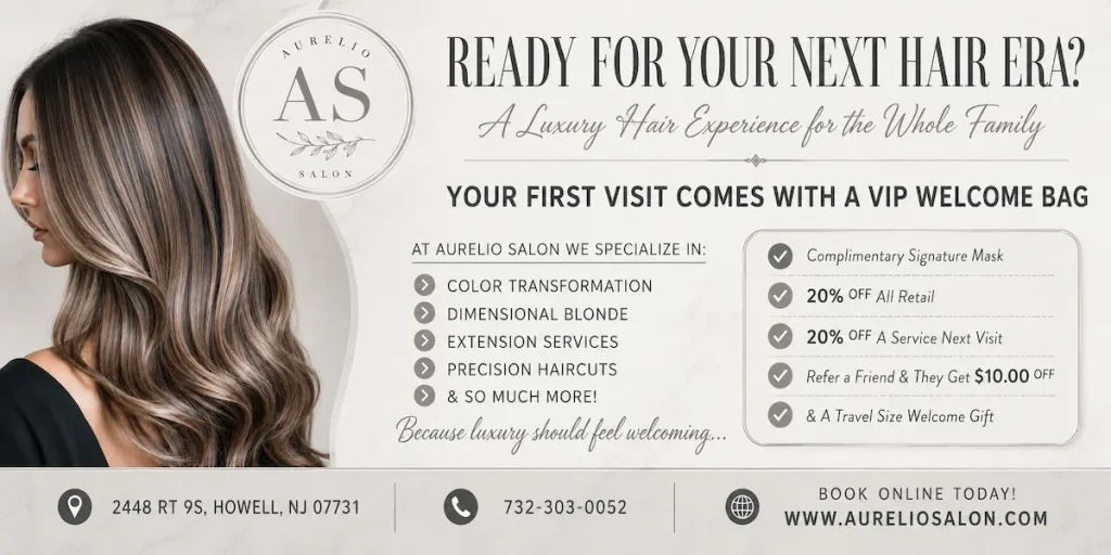 New client VIP welcome bag offer at Aurelio Salon & Spa in Howell, NJ